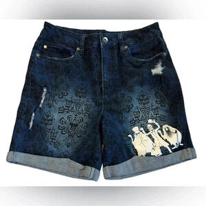 Disney Parks Haunted Mansion Hitchhiking Ghost Women's Shorts Sz Small Denim EUC